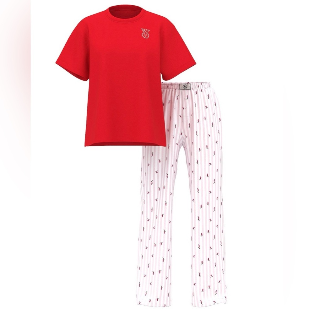 Victoria's Secret Red and pink Pajama Set